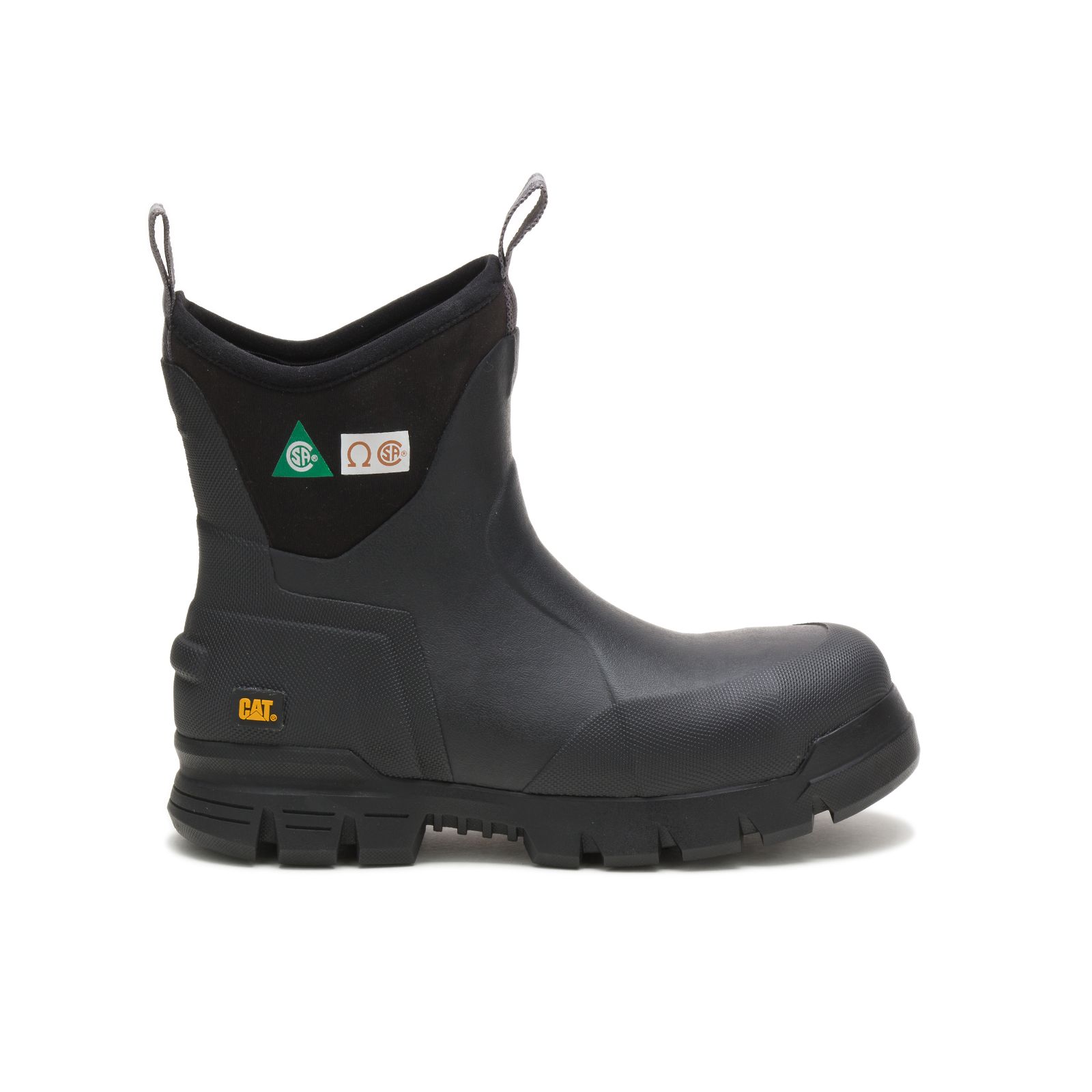 Caterpillar Stormers 6" Steel Toe Csa - Mens Rubber Boots - Black - NZ (475DOVNTK)